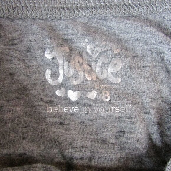 Justice Girl's Size 8 Graphic Workout Top "Move To The Beat" - Picture 2 of 4